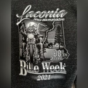 Laconia Bike Week Full Zip Hoodie Mens Sz:XXL. Bikercore Graphic American Flag.